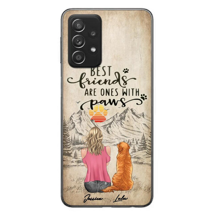 Custom Personalized Dog Mom Phone Case - Upto 5 Dogs - Gift Idea For Mother's Day/Dog Lovers - Best Friends Are Ones With Paws - Case For iPhone And Samsung