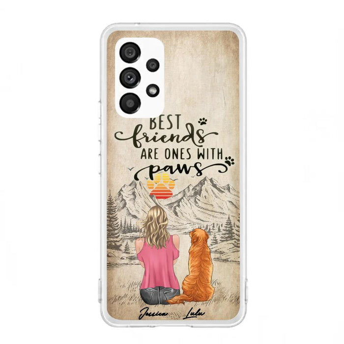 Custom Personalized Dog Mom Phone Case - Upto 5 Dogs - Gift Idea For Mother's Day/Dog Lovers - Best Friends Are Ones With Paws - Case For iPhone And Samsung