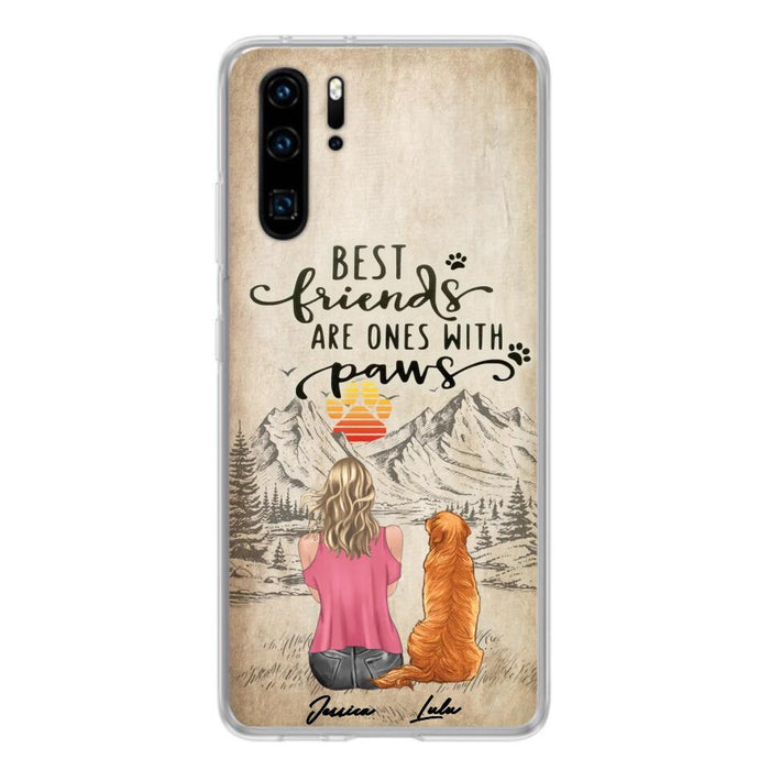 Custom Personalized Dog Mom Phone Case - Upto 5 Dogs - Gift Idea For Mother's Day/Dog Lovers - Best Friends Are Ones With Paws - Case For Xiaomi/ Oppo/ Huawei