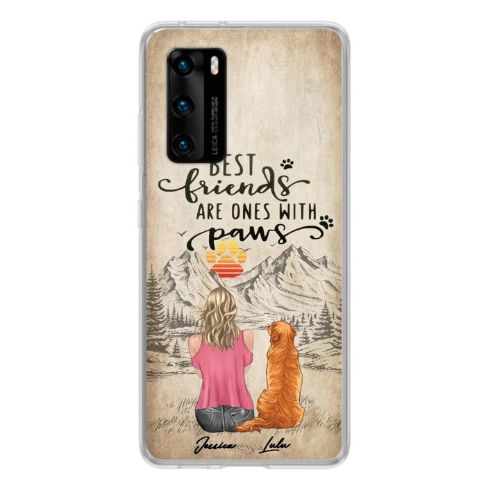 Custom Personalized Dog Mom Phone Case - Upto 5 Dogs - Gift Idea For Mother's Day/Dog Lovers - Best Friends Are Ones With Paws - Case For Xiaomi/ Oppo/ Huawei