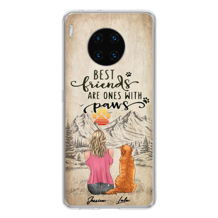 Custom Personalized Dog Mom Phone Case - Upto 5 Dogs - Gift Idea For Mother's Day/Dog Lovers - Best Friends Are Ones With Paws - Case For Xiaomi/ Oppo/ Huawei