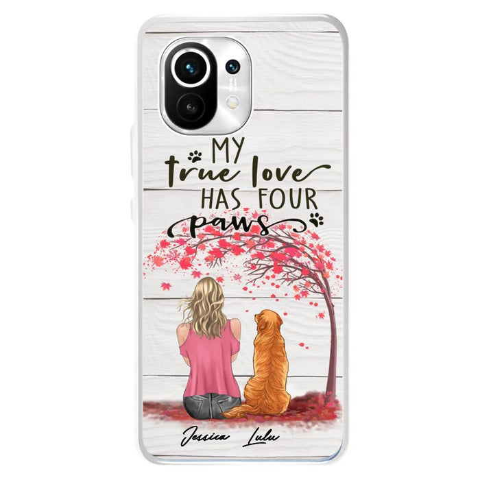 Custom Personalized Dog Mom Phone Case - Upto 5 Dogs - Gift Idea For Mother's Day/Dog Lovers - My True Love Has Four Paws - Case For Xiaomi/ Oppo/ Huawei