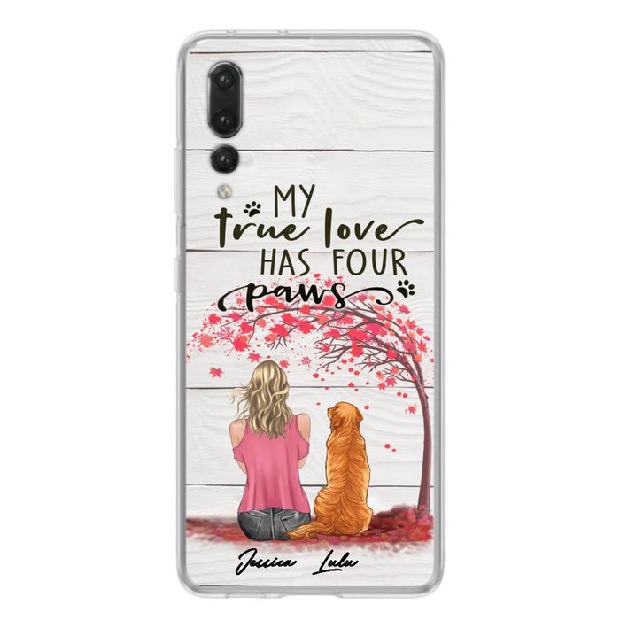 Custom Personalized Dog Mom Phone Case - Upto 5 Dogs - Gift Idea For Mother's Day/Dog Lovers - My True Love Has Four Paws - Case For Xiaomi/ Oppo/ Huawei