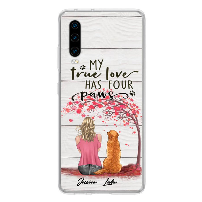 Custom Personalized Dog Mom Phone Case - Upto 5 Dogs - Gift Idea For Mother's Day/Dog Lovers - My True Love Has Four Paws - Case For Xiaomi/ Oppo/ Huawei