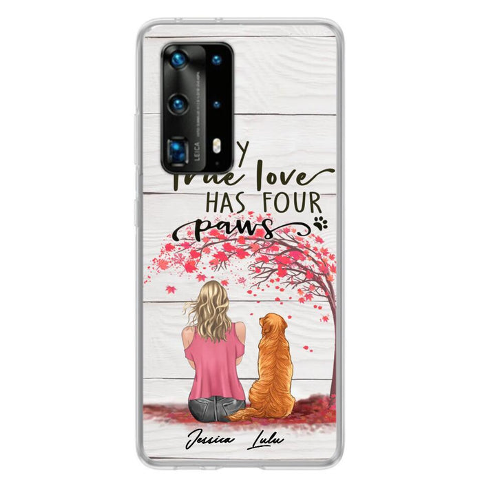 Custom Personalized Dog Mom Phone Case - Upto 5 Dogs - Gift Idea For Mother's Day/Dog Lovers - My True Love Has Four Paws - Case For Xiaomi/ Oppo/ Huawei