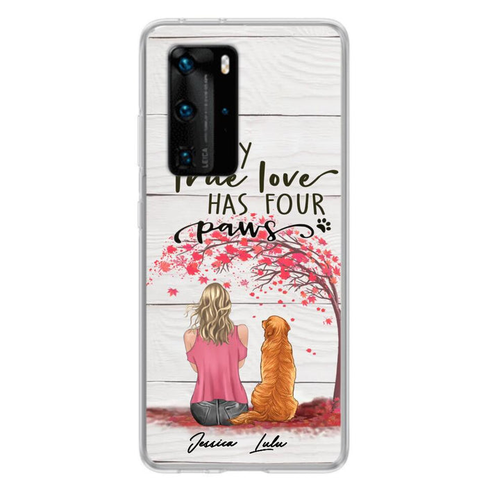 Custom Personalized Dog Mom Phone Case - Upto 5 Dogs - Gift Idea For Mother's Day/Dog Lovers - My True Love Has Four Paws - Case For Xiaomi/ Oppo/ Huawei