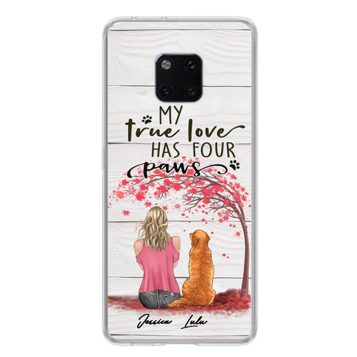 Custom Personalized Dog Mom Phone Case - Upto 5 Dogs - Gift Idea For Mother's Day/Dog Lovers - My True Love Has Four Paws - Case For Xiaomi/ Oppo/ Huawei