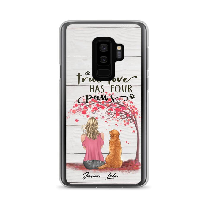 Custom Personalized Dog Mom Phone Case - Upto 5 Dogs - Gift Idea For Mother's Day/Dog Lovers - My True Love Has Four Paws - Case For iPhone And Samsung