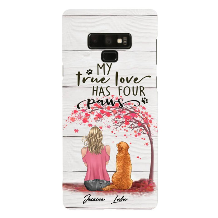 Custom Personalized Dog Mom Phone Case - Upto 5 Dogs - Gift Idea For Mother's Day/Dog Lovers - My True Love Has Four Paws - Case For iPhone And Samsung