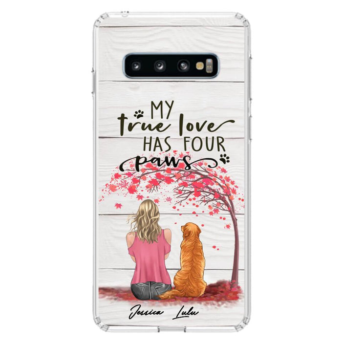 Custom Personalized Dog Mom Phone Case - Upto 5 Dogs - Gift Idea For Mother's Day/Dog Lovers - My True Love Has Four Paws - Case For iPhone And Samsung