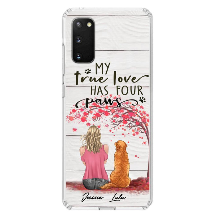 Custom Personalized Dog Mom Phone Case - Upto 5 Dogs - Gift Idea For Mother's Day/Dog Lovers - My True Love Has Four Paws - Case For iPhone And Samsung