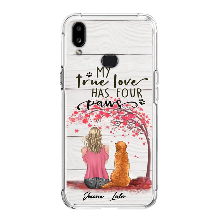 Custom Personalized Dog Mom Phone Case - Upto 5 Dogs - Gift Idea For Mother's Day/Dog Lovers - My True Love Has Four Paws - Case For iPhone And Samsung