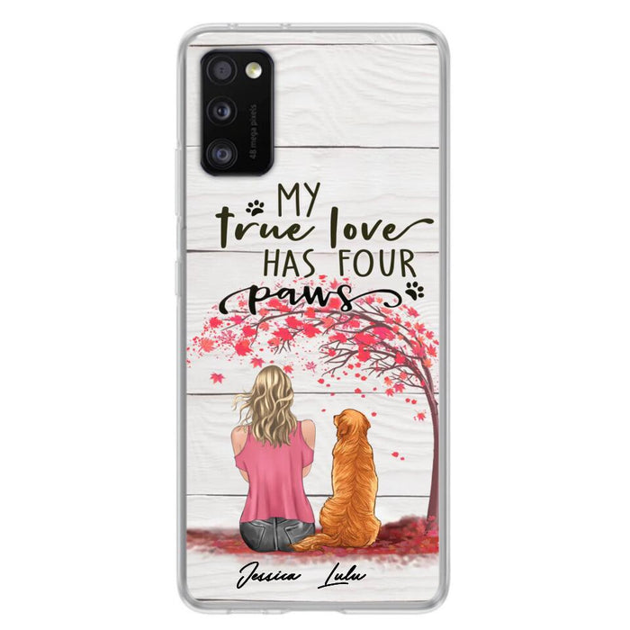 Custom Personalized Dog Mom Phone Case - Upto 5 Dogs - Gift Idea For Mother's Day/Dog Lovers - My True Love Has Four Paws - Case For iPhone And Samsung