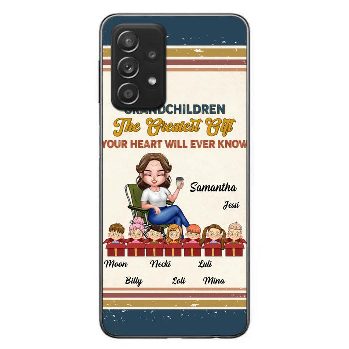 Custom Personalized Grandma Phone Case - Gift Idea For Grandma/Mother's Day - Up To 7 Kids - Grandchildren The Greatest Gift Your Heart Will Ever Know - Cases For iPhone/Samsung