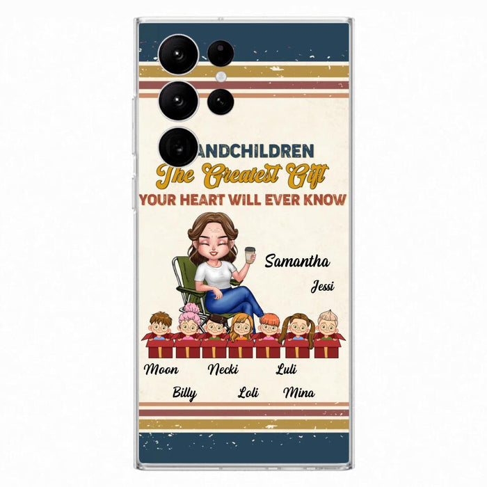 Custom Personalized Grandma Phone Case - Gift Idea For Grandma/Mother's Day - Up To 7 Kids - Grandchildren The Greatest Gift Your Heart Will Ever Know - Cases For iPhone/Samsung