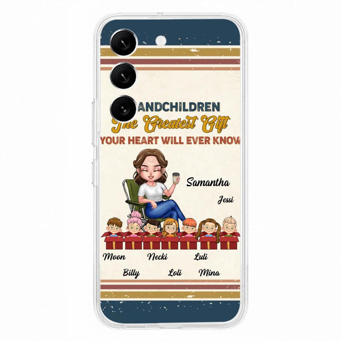 Custom Personalized Grandma Phone Case - Gift Idea For Grandma/Mother's Day - Up To 7 Kids - Grandchildren The Greatest Gift Your Heart Will Ever Know - Cases For iPhone/Samsung