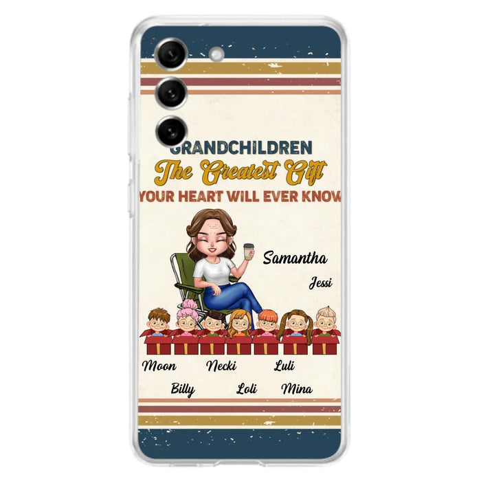 Custom Personalized Grandma Phone Case - Gift Idea For Grandma/Mother's Day - Up To 7 Kids - Grandchildren The Greatest Gift Your Heart Will Ever Know - Cases For iPhone/Samsung