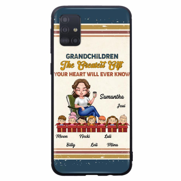 Custom Personalized Grandma Phone Case - Gift Idea For Grandma/Mother's Day - Up To 7 Kids - Grandchildren The Greatest Gift Your Heart Will Ever Know - Cases For iPhone/Samsung