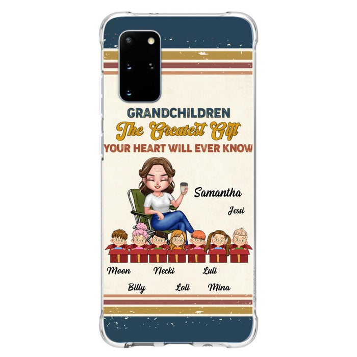 Custom Personalized Grandma Phone Case - Gift Idea For Grandma/Mother's Day - Up To 7 Kids - Grandchildren The Greatest Gift Your Heart Will Ever Know - Cases For iPhone/Samsung