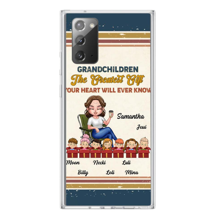 Custom Personalized Grandma Phone Case - Gift Idea For Grandma/Mother's Day - Up To 7 Kids - Grandchildren The Greatest Gift Your Heart Will Ever Know - Cases For iPhone/Samsung