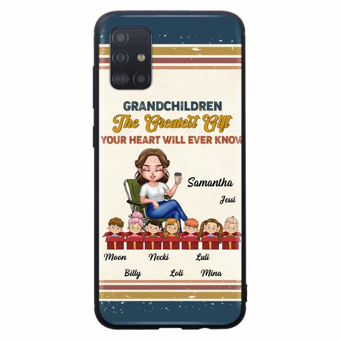 Custom Personalized Grandma Phone Case - Gift Idea For Grandma/Mother's Day - Up To 7 Kids - Grandchildren The Greatest Gift Your Heart Will Ever Know - Cases For iPhone/Samsung