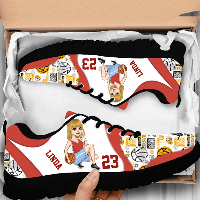 Custom Personalized Basketball Girl Sneakers - Best Gift Idea For Basketball Lovers