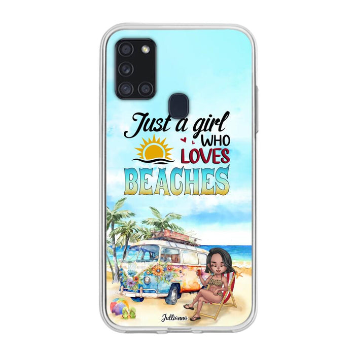 Custom Personalized Beach Girl Phone Case - Gift For Beach Girls/Beach Lovers - Just A Girl Who Loves Beaches - Cases For iPhone/Samsung