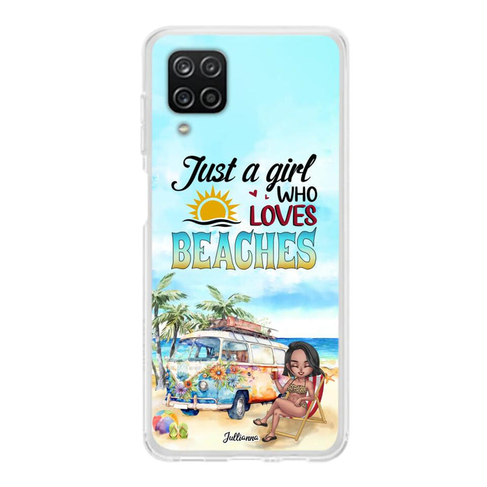 Custom Personalized Beach Girl Phone Case - Gift For Beach Girls/Beach Lovers - Just A Girl Who Loves Beaches - Cases For iPhone/Samsung