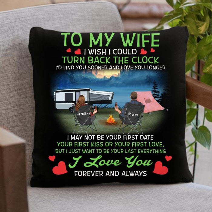 Custom Personalized Camping Couple Pillow Cover/ Fleece/ Quilt Blanket - Gift Idea For Couple/ Camping Lover - I Love You Forever And Always