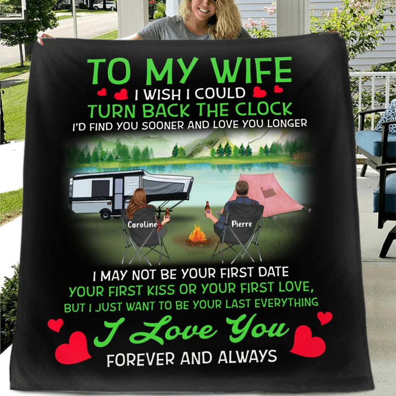 Personalized Camping Couple Pillow Cover/Fleece Blanket/Quilt - Gift Idea For Couple/Camping Lover - I Love You Forever And Always