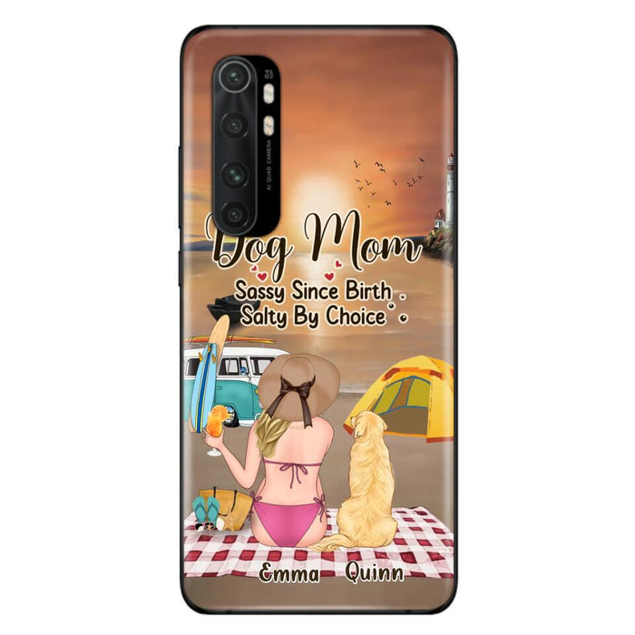 Custom Personalized Dog Mom Phone Case - Upto 4 Dogs - Mother's Day Gift Idea for Dog Lovers - Dog Mom Sassy Since Birth Salty By Choice - Case for Xiaomi/Huawei/Oppo