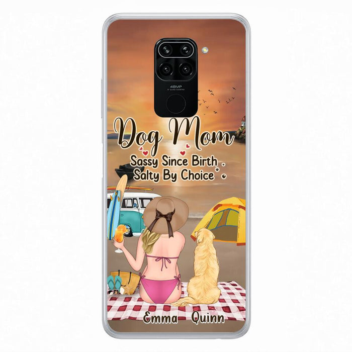 Custom Personalized Dog Mom Phone Case - Upto 4 Dogs - Mother's Day Gift Idea for Dog Lovers - Dog Mom Sassy Since Birth Salty By Choice - Case for Xiaomi/Huawei/Oppo