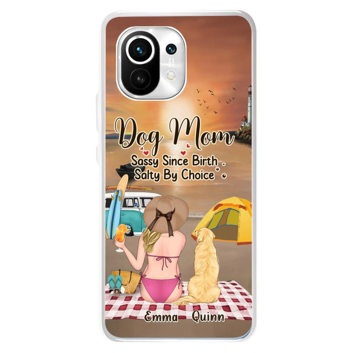 Custom Personalized Dog Mom Phone Case - Upto 4 Dogs - Mother's Day Gift Idea for Dog Lovers - Dog Mom Sassy Since Birth Salty By Choice - Case for Xiaomi/Huawei/Oppo