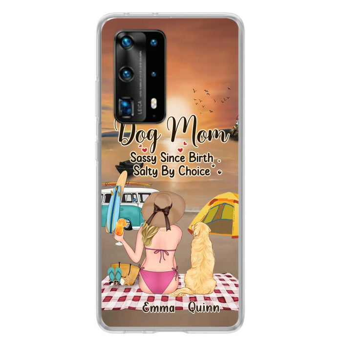 Custom Personalized Dog Mom Phone Case - Upto 4 Dogs - Mother's Day Gift Idea for Dog Lovers - Dog Mom Sassy Since Birth Salty By Choice - Case for Xiaomi/Huawei/Oppo