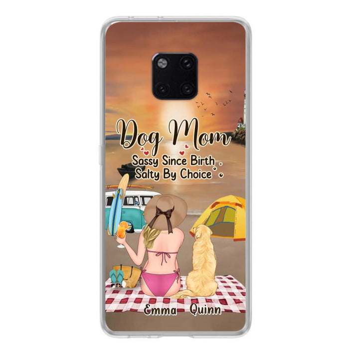 Custom Personalized Dog Mom Phone Case - Upto 4 Dogs - Mother's Day Gift Idea for Dog Lovers - Dog Mom Sassy Since Birth Salty By Choice - Case for Xiaomi/Huawei/Oppo