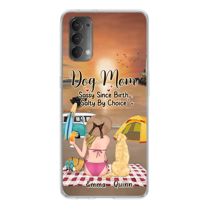 Custom Personalized Dog Mom Phone Case - Upto 4 Dogs - Mother's Day Gift Idea for Dog Lovers - Dog Mom Sassy Since Birth Salty By Choice - Case for Xiaomi/Huawei/Oppo