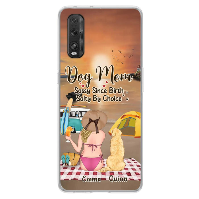 Custom Personalized Dog Mom Phone Case - Upto 4 Dogs - Mother's Day Gift Idea for Dog Lovers - Dog Mom Sassy Since Birth Salty By Choice - Case for Xiaomi/Huawei/Oppo