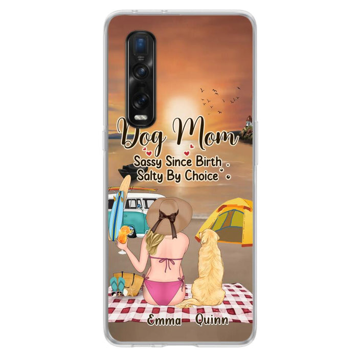 Custom Personalized Dog Mom Phone Case - Upto 4 Dogs - Mother's Day Gift Idea for Dog Lovers - Dog Mom Sassy Since Birth Salty By Choice - Case for Xiaomi/Huawei/Oppo