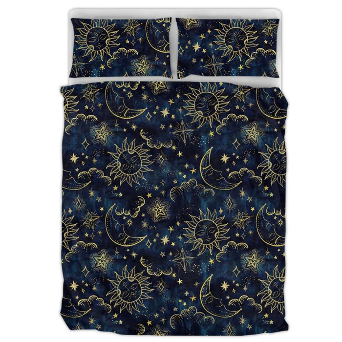 Custom Soleil Cosmos Astrology Pattern Background Quilt Bed Sets - Gift Idea For Mother's Day/Father's Day/Family Gift