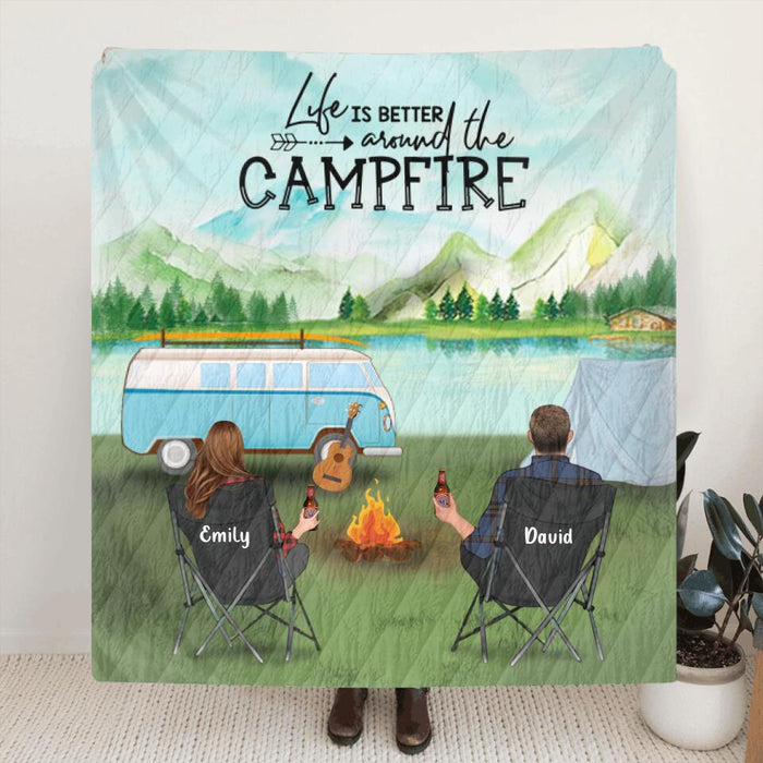 Custom Perosonalized Camping Blanket - Gift for whole family, camping lovers - Happy Camper