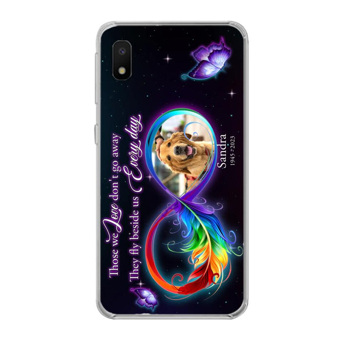 Custom Personalized Memorial Infinity Symbol Phone Case For iPhone/ Samsung - Upload Photo - Memorial Gift Idea For Father's Day/Mother's Day/ Pet Owners - Those We Love Don't Go Away