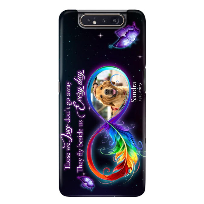 Custom Personalized Memorial Infinity Symbol Phone Case For iPhone/ Samsung - Upload Photo - Memorial Gift Idea For Father's Day/Mother's Day/ Pet Owners - Those We Love Don't Go Away