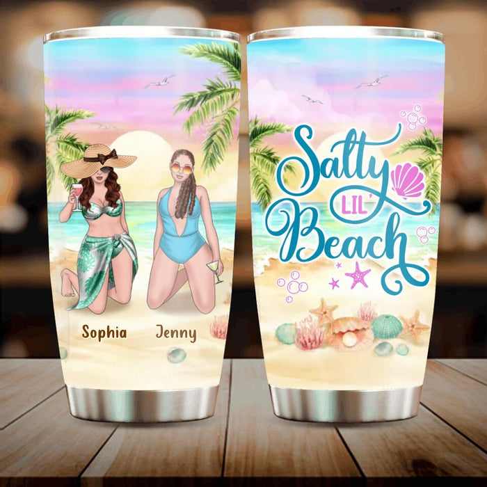 Custom Personalized Beach Besties Tumbler - Upto 4 Girls - Gift Idea For Friends/Besties/Sisters - Summer Gift Idea For Beach Lover - Salty Lil's Beach