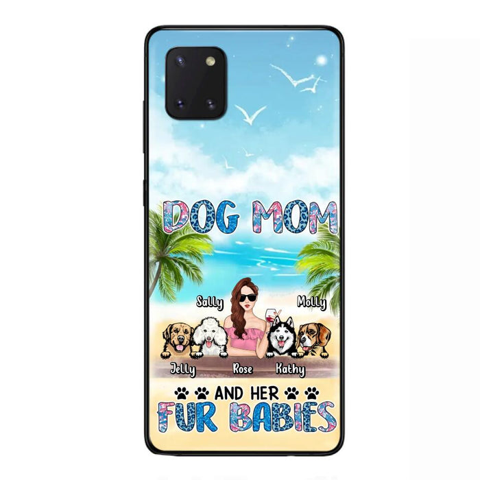 Custom Personalized Dog Mom Summer Patterned Phone Case - Upto 4 Dogs - Gift Idea For Dog Mom/Dog Lovers - Dog Mom And Her Fur Babies - Cases For iPhone/Samsung