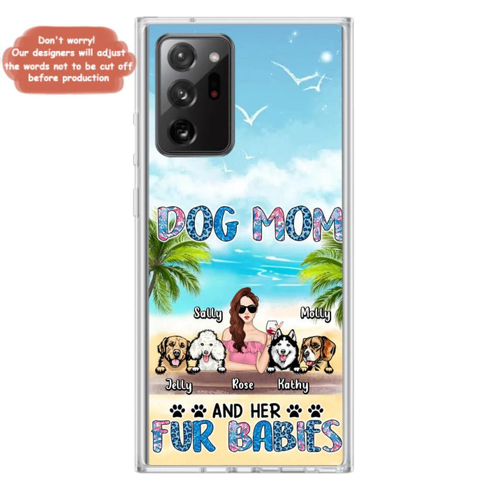 Custom Personalized Dog Mom Summer Patterned Phone Case - Upto 4 Dogs - Gift Idea For Dog Mom/Dog Lovers - Dog Mom And Her Fur Babies - Cases For iPhone/Samsung