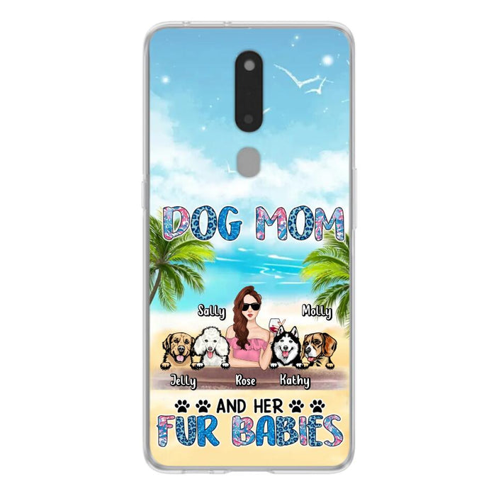 Custom Personalized Dog Mom Summer Patterned Phone Case - Upto 4 Dogs - Gift Idea For Dog Mom/Dog Lovers - Dog Mom And Her Fur Babies - Cases For Oppo/Xiaomi/Huawei