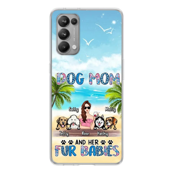 Custom Personalized Dog Mom Summer Patterned Phone Case - Upto 4 Dogs - Gift Idea For Dog Mom/Dog Lovers - Dog Mom And Her Fur Babies - Cases For Oppo/Xiaomi/Huawei