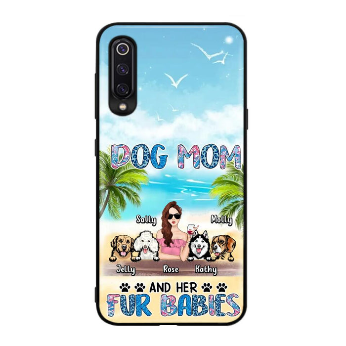 Custom Personalized Dog Mom Summer Patterned Phone Case - Upto 4 Dogs - Gift Idea For Dog Mom/Dog Lovers - Dog Mom And Her Fur Babies - Cases For Oppo/Xiaomi/Huawei