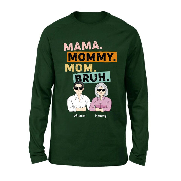 Custom Personalized Mama Shirt - Upto 4 Children - Mother's Day Gift Idea From Sons - Mama Mommy Mom Bruh