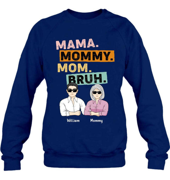 Custom Personalized Mama Shirt - Upto 4 Children - Mother's Day Gift Idea From Sons - Mama Mommy Mom Bruh